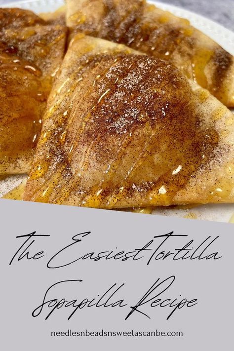 This is the easiest tortilla sopapilla recipe. I love sopapillas, but sometimes I want to make a quick dessert. These sopapillas are super easy because you made them with a tortilla. Tortilla Sopapilla Recipe, Desert With Tortillas, Homemade Sopapillas Easy, Mexican Cinnamon Tortillas, Desserts Using Tortillas, Dessert Recipes With Tortillas, Dessert With Flour Tortillas, Air Fryer Sopapilla Recipe, Masa Harina Dessert Recipes