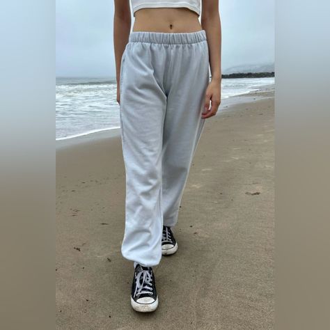 Brand New With Tags Brandy Melville Rosa Sweatpants In Light Grey/Blue. Thick And Cozy Cotton Blend Sweatpants With An Elastic Waistband, Side Pockets, And Elastic Cuffs. Retail $32 (Still Sold Online) Size One Size Waist 12.5”, Stretches Up To 17” Length 41” Rise 11” Inseam 31” 82% Cotton 18% Polyester Brandy Sweatpants, Light Blue Sweatpants, Brandy Melville Rosa Sweatpants, Brandy Melville Sweatpants, Rosa Sweatpants, Light Grey Blue, Tropical Outfit, Brandy Melville Pants, Blue Sweatpants