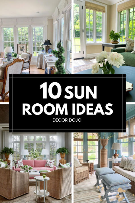 Transform your home with stunning sun room ideas from Decor Dojo! Discover a variety of designs featuring cozy furniture, vibrant plants, and natural light. Explore our top picks for creating a relaxing, inviting space perfect for any season. Visit now to find inspiration and tips to bring your sun room dreams to life. Don't miss out on transforming your space into a bright, beautiful retreat. Click through for more details and start designing your perfect sun room today! Sunroom Decorating Ideas Indoor Cozy, Florida Room Decorating Ideas, Sunroom Decorating Ideas Indoor, 3 Season Room Ideas, Florida Room Ideas, Indoor Sunroom Furniture Ideas, Sun Porch Decorating Ideas, Indoor Sunroom Furniture, Morning Room Ideas