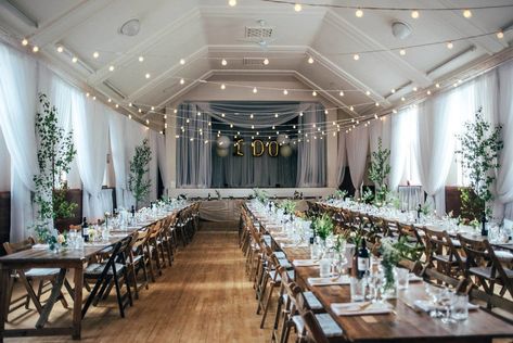 Village Hall Party, Church Hall Wedding Reception, Indoors Wedding, Church Wedding Reception, Capri Wedding, Wedding Reception Hall, Hall Decorations, Village Hall Wedding, Wedding Hall Decorations