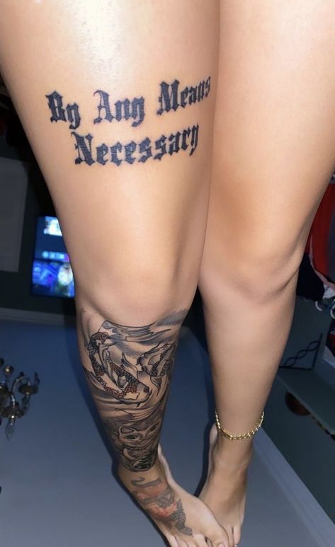 42 Tattoo, Cute Thigh Tattoos, Chicanas Tattoo, Cute Hand Tattoos, Pretty Hand Tattoos, Neck Tattoos Women, Black Girls With Tattoos, Muster Tattoos, Tasteful Tattoos