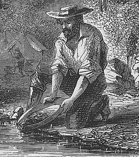 Illustration: “How We Got Gold in California.” Credit: Harper’s Weekly; Wikimedia Commons. Read more on the GenealogyBank blog: “Stories Told by California Gold Rush Obituaries.” https://blog.genealogybank.com/stories-told-by-california-gold-rush-obituaries.html Amador County, California Gold Rush, Panning For Gold, Forty Niners, Gold Prospecting, California Gold, Tinta China, Gold Mining, American West