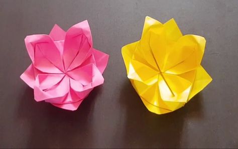 Lotus Flower Origami, Paper Lotus Flower, Origami Lotus, Origami Lotus Flower, Paper Lotus, Flower Origami, How To Make Origami, Modular Origami, Making Paper