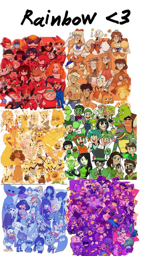 Colour Wheel Challenge, Rainbow Character Design, Orange Characters, Multiverse Art, Color Wheel Design, Colorful Movie, Rainbow Kingdom, 30 Day Art Challenge, Colored Characters