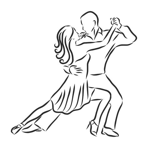 Dance Tango, Latin Dancing, Dancing Couple, Salsa Dance, Dancing Day, Picasso Art, Dancing Aesthetic, Vector Sketch, Salsa Dancing