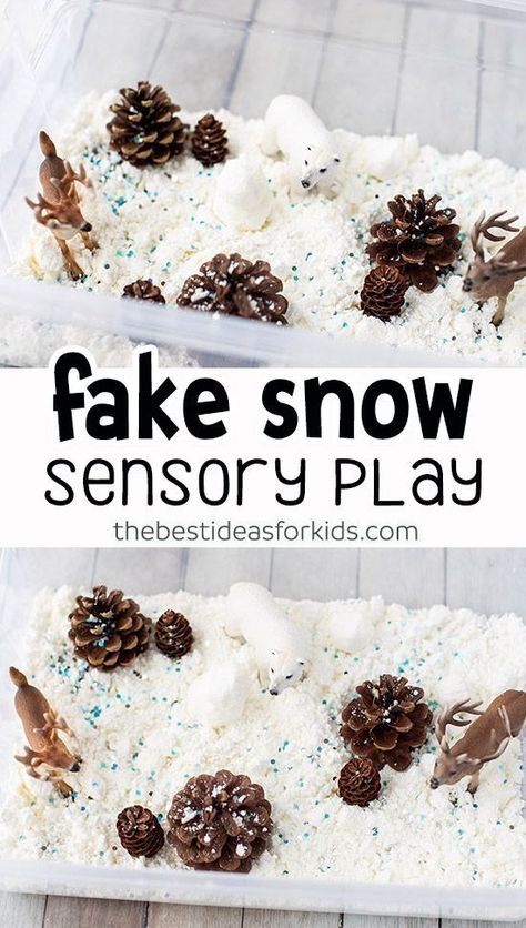 Kid Christmas Craft Ideas, Xmas Messy Play Ideas, Baby Room Christmas Activities, Diy Snow Sensory Bin, Christmas Sensory Play For Babies, Sensory Table Christmas Ideas, Sensory Bin For School Age, Snow Prek Activities, December Sensory Bin Kindergarten