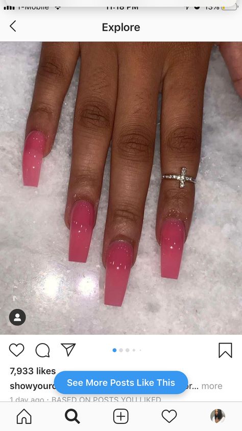 Long Acrylic Nails Coffin, Pink Acrylic, Pink Nail, Pink Acrylic Nails, Square Acrylic Nails, Coffin Nails Designs, Dream Nails, Fire Nails, Pretty Acrylic Nails