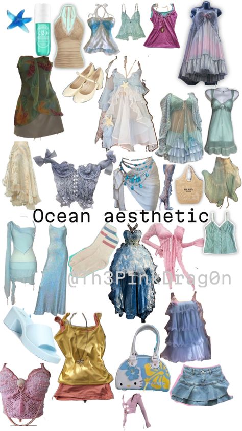 Water aesthetic outfits Ocean Aesthetic, Boho Style Outfits, Outfit Layout, Bright Fashion, Witch Outfit, Causual Outfits, Aesthetic Outfit, Other Outfits, Mermaid Fashion