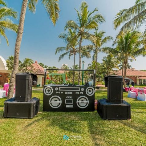 Photo From Avi & Ekta Wedding Goa - By Kabir Event Wedding Dj Booth, Wedding Decor Themes, Wedding Dj Setup, Event Booth Design, Indian Baby Showers, Wedding Pool Party, Decoration Theme, Event Booth, Picnic Decorations