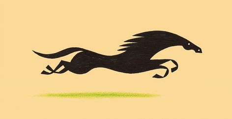 Spirit Horse Drawing, Foal Illustration, Black Horse Illustration, Horse Vector Art, Illustration Horse, Horse Doodle, Medieval Horse Drawing, Western Horse Illustration, Figurative Art Painting