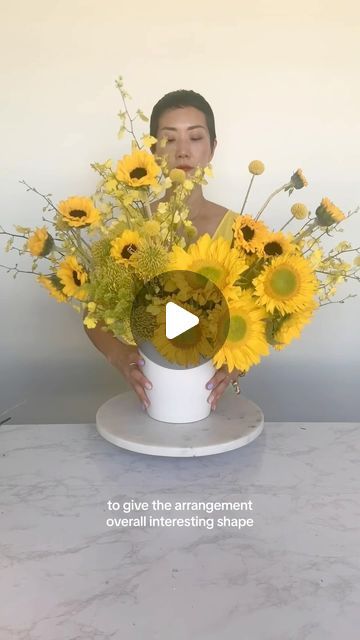 Sunflower Floral Arrangements, Sunflower Arrangement, Sunflower Arrangements, Floral Arranging, Be Flexible, Cut Flower Garden, Plan B, Nyc Wedding, Cut Flowers