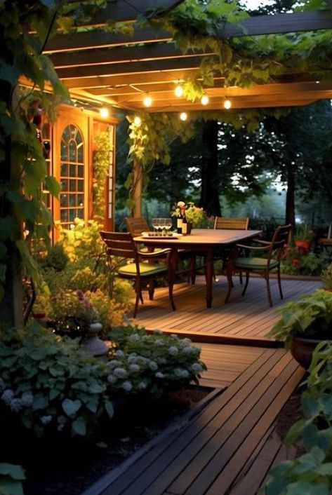 Backyard Dining, Desain Pantry, Hus Inspiration, Outdoor Decor Backyard, Pergola Patio, Outdoor Patio Decor, Outdoor Dining Area, The Deck, Backyard Patio Designs