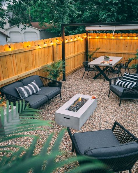 Grassless Small Backyard Idea 🪨🌿 #Ideas #Rocks #Pebbles #Gravel #NoGrass #Grassless #Landscaping #Small #LushGreenery #Garden #GardenMakeover #GardenInsparation #GardenIdeas #BeautifulGarden #BackyardGarden #PatioGarden #PatioInspiration #BackyardInsparation #Backyard #BackyardBliss #BackyardOasis #BackyardGoals #GardenLiving #BackyardLiving #OutdoorLiving #OutdoorDecor #HomeAndGarden #Lifestyle #MitchsBackyard #FollowUs Flat Backyard Patio Ideas, All Rock Backyard, Rock Area In Backyard, Backyard Ideas Gravel, Quarter Acre Backyard Ideas, Pea Gravel Backyard Ideas, Rock Yard Ideas, Rock Backyard Ideas, Backyard Gravel Ideas