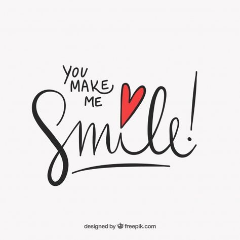 Cute lettering "you make me smile" Premi... | Premium Vector #Freepik #vector #love #typography #quote #cute Cute Lettering, Doodle Quotes, Idee Cricut, Love You Images, Calligraphy Quotes, Drawing Quotes, Cute Letters, Hand Lettering Quotes, Lettering Quotes