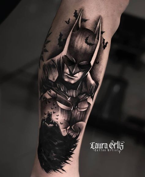 Batman Tattoos Men, Batman Arm Tattoo, Bane Batman Tattoo, Batman Forearm Tattoo, Batman Arkham Tattoo, Batman Leg Tattoo, Batman Sleeve Tattoo, Batman Tattoo For Men, Batman Tattoo Design