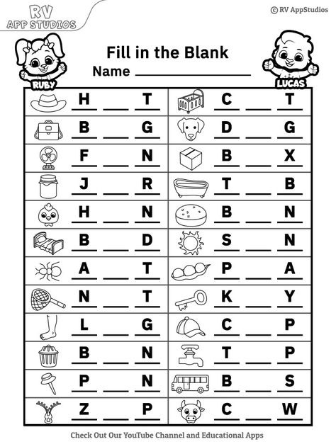 Spelling For Kids, Phonics Worksheets Free, Cvc Words Worksheets, Kids Worksheet, Kindergarten Phonics Worksheets, English Worksheets For Kindergarten, Vowel Worksheets, 4th Grade Math Worksheets, Kindergarten Reading Worksheets