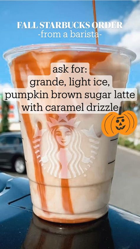 Fall Starbucks, Starbucks Drink Menu, Starbucks Fall Drinks, Starbucks Secret Menu Recipes, Cold Starbucks Drinks, Starbucks Order, Starbucks Drinks Diy, Secret Starbucks Recipes, Coffee Recipes Starbucks