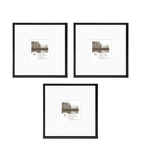 12" x 12" Black Metal Galley Frame Set 3pk by Place & Time | JOANN 6 Picture Frames On The Wall Same Size, Wall Decor For Large Wall Space, Black Picture Frames On Wall, Gallery Wall Black Frames, Cheap Gallery Wall, Gallery Wall Examples, Frames For Pictures, Gallery Wall Template, Dining Room Gallery Wall