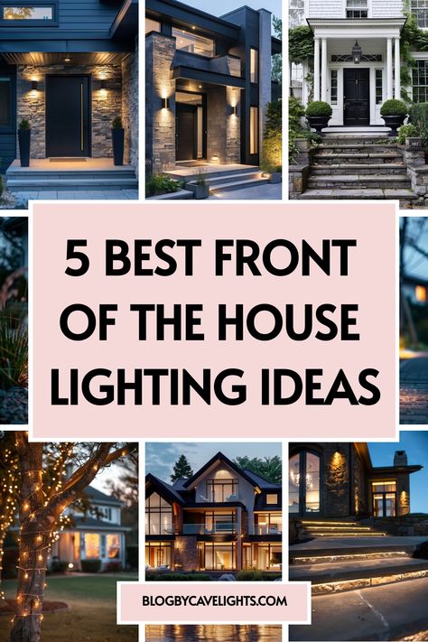 🌟 Illuminate your home's exterior with these 5 stunning house lights outdoor ideas! Our article on front of house lighting will help you create a captivating look. Click to discover more! Exterior Lighting On House At Night, House Lights Outdoor, Front Of House Lighting, Outdoor House Lighting, House Lighting Ideas, Front Of House Makeover, Garage Lights Exterior, Outdoor Lights Ideas, Outside Lights On House