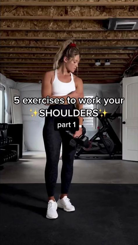 5 exercises to work for ✨shoulders✨ Good news! I program variations of these every single week!! If you follow the weekly workout program, you can rest assured knowing that you’re training every muscle group effectively! 🥳👍🏼💯 #shoulderworkout #dumbbellworkout #dumbbells #homeworkout #athomeworkouts #armworkout | Movement With Julie | Movement With Julie, Shoulder Workout At Home, Dumbbell Back Workout, Every Muscle Group, Dumbbell Workout At Home, Back And Shoulder Workout, Dumbbell Shoulder, Workout Fat Burning, Arm Workouts At Home