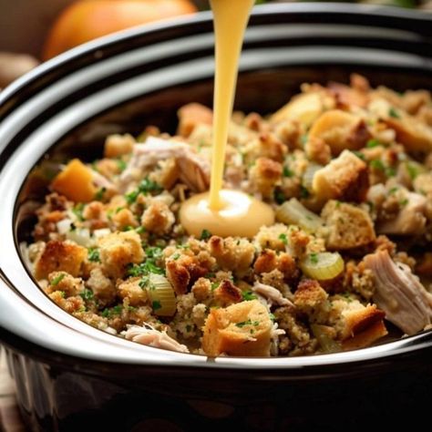 4-Ingredient Slow Cooker Chicken with Stuffing Chicken With Stuffing, Chicken And Stuffing, Chicken Stuffing, Stuffing Ingredients, Stuffing Recipes, Best Chicken, Cook Chicken Breast, Crockpot Recipes Slow Cooker, Crockpot Meals