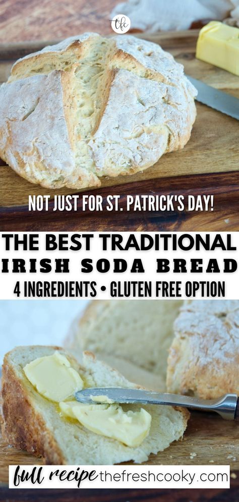 Gluten Free Cast Iron Bread, Traditional Soda Bread Recipe, Gf Soda Bread Recipe, Simple Irish Soda Bread, Gf Irish Soda Bread Recipe, High Altitude Irish Soda Bread, Almond Flour Irish Soda Bread, Gf Irish Soda Bread, Irish Recipes Gluten Free