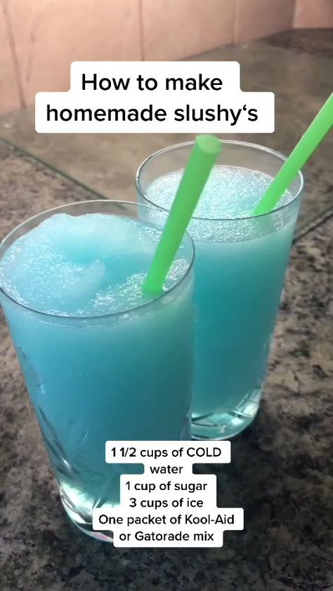 Watch trending videos for you | TikTok Homemade Slushy, Sleepover Snacks, Fun Drink Recipe, Slushie Recipe, Smoothie Drink Recipes, Refreshing Drinks Recipes, Why Her, Sweet Dishes Recipes, Starbucks Drinks Recipes