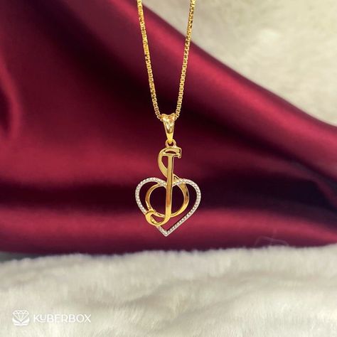 Locket Designs Pendants, S Locket Letter Gold, Necklace Name Design, Gold Letter Pendants, Small Earrings Gold, Anting Manik, Heart Cross Necklace, Couple Ring Design, Locket Design