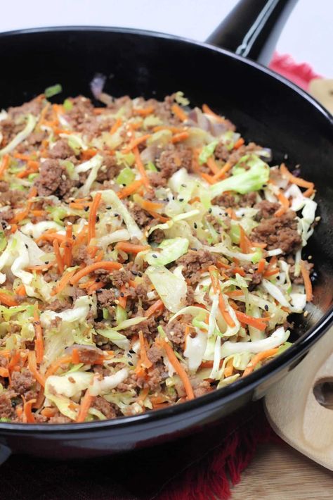 Unrolled Egg Roll Stir Fry Egg Roll In A Bowl, Egg Roll Recipes, Egg Roll Wrappers, Coleslaw Mix, Egg Roll, Asian Flavors, Egg Rolls, Asian Dishes, Eating Plans