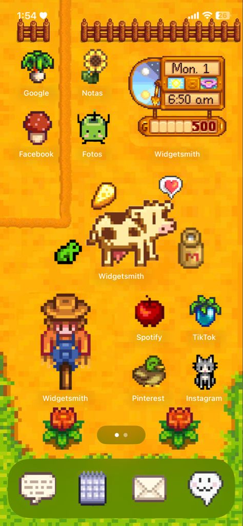 #stardew #stardewvalley #homescreen #wallpaper #iphone Stardew Phone Layout, Stardew Valley Home Screen, Stardew Valley Iphone Layout, Stardew Wallpaper Iphone, Stardew Valley Homescreen, Stardew Valley Wallpaper Desktop, Stardew Valley Lockscreen, Stardew Valley Wallpaper Iphone, Stardew Valley Wallpaper