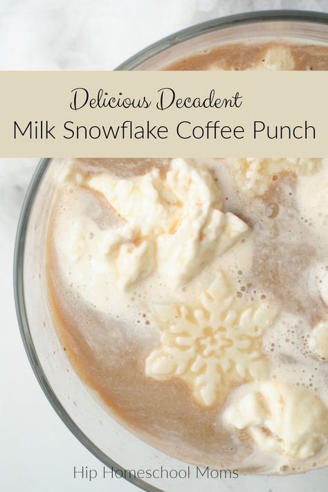 Want a festive way to enjoy your coffee this winter for a party or even by yourself? Try this Delicious Decadent Milk Snowflake Coffee Punch! Christmas Coffee Punch, Party Punches, White Chocolate Syrup, Coffee Punch, Most Pinned Recipes, Enjoy Your Coffee, Coffee Party, Enjoy Coffee, Punch Recipes