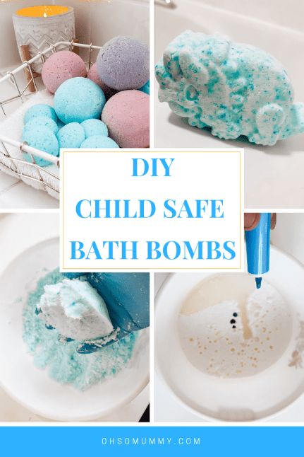 DIY CHILD SAFE BATH BOMBS - OH SO MUMMY Diy Bath Boms For Kids Recipe Easy, Bath Bomb For Kids Diy, Bath Balls Homemade, Diy Bathbombs Recipes For Kids, Bath Bomb Recipe Easy Kids, Diy Bath Bombshell For Kids, How To Make Bath Bombshell, Bath Boms Diy Recipes, Esthetic Business