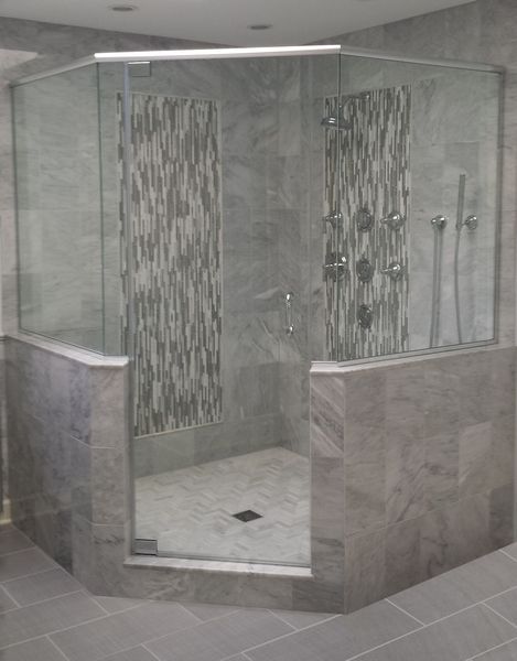 Neo Angle Frameless Shower Door Angled Walk In Shower Ideas, Large Corner Shower Ideas Master Bath, Corner Shower Glass Door Ideas, Bathroom Corner Shower Ideas, Angled Shower Ideas, Neo Angle Shower Ideas, Corner Shower Ideas, Frosted Glass Shower Door, Neo Angle Shower Doors