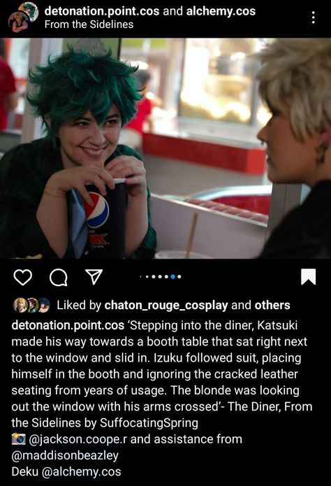 Bkdk cosplay photo shoot inspired by the fanfic "From the Sidelines" by SuffocatingSpring From The Sidelines Bkdk, Booth Table, From The Sidelines, Mha Cosplay, Looking Out The Window, Special Interest, Baku, Photo Shoot, Blonde