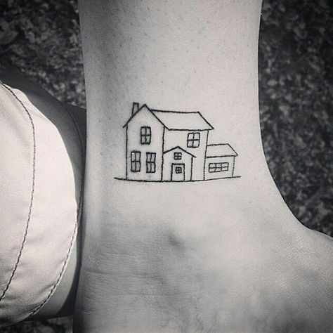 A Simple Structure House Tattoo, Matching Couple Tattoos, Japanese Sleeve Tattoos, B Tattoo, Name Tattoo Designs, Celtic Tattoos, Home Tattoo, Art Subject, Disney Tattoos