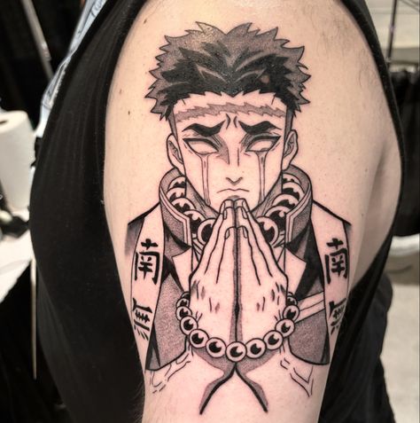 Demon slayer tattoo Anime Tattoos For Men Demon Slayer, Gyomei Tattoo, Dragon Slayer Tattoo, Demon Slayer Tattoo Design, Demonslayer Tattoo, Demon Slayer Tattoos, Demon Slayer Tattoo Ideas, Demon Slayer Tattoo, Owl Tattoo Drawings