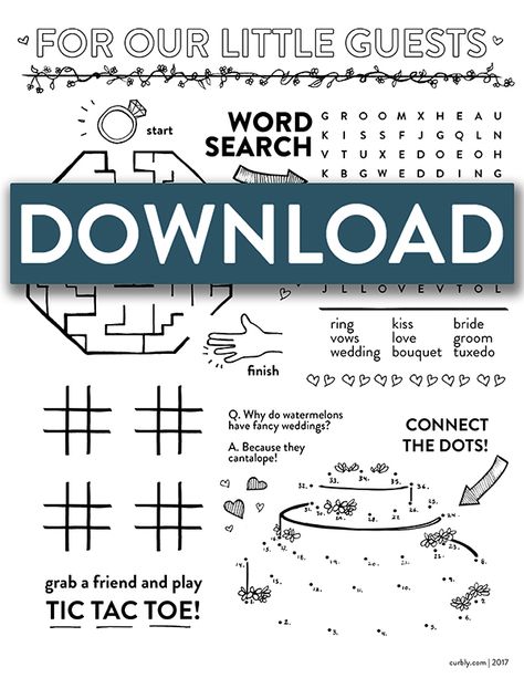 Wedding Activity Pages, Wedding Treasure Hunt, Watermelon Wedding, Wedding Shower Activities, Kids Word Search, Wedding Reception Activities, Wedding Coloring Pages, Reception Activities, Wedding Activity