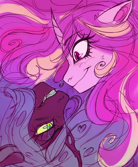 Cadence X Chrysalis, Mlp Changeling Oc, Chrysalis Mlp, Weird Artwork, Mlp Collection, Princess Cadence, Queen Chrysalis, Mlp Art, My Little Pony Princess