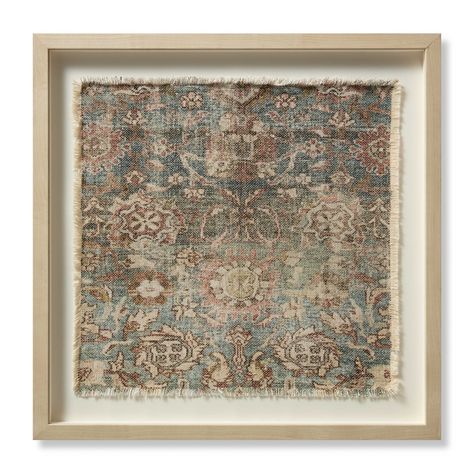 Timeless design and printed textiles are combined to create sophisticated framed wall art. The soft color palette and mix of distressed and traditional-inspired motifs bring a vintage sophistication to any décor space. Product Overview Color: Rust / Blue Dimensions: 26"L x 26"W Material: Cotton | Polyester Construction: Woven Weight: 14 lb Product Care: To clean acrylic and acrylic plastic surfaces, we recommend using a non-abrasive, ammonia-free cleaner with a dry microfiber cloth. Framed Textile, Salt Therapy, Artsy Ideas, Textile Wall Art, Tapestry Wall Art, Orange Walls, Massage Room, Blue Wall Art, Garden Wall Decor