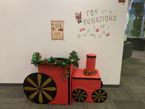 Toys For Tots Box Ideas Christmas, Christmas Donation Box Decoration Ideas, Holiday Donation Box Ideas, Christmas Food Drive Box Ideas, Toys For Tots Donation Box Ideas, Toy Drive Box Ideas Christmas, Christmas Donation Box Ideas, Toy Drive Box Ideas, Donation Box Ideas Diy