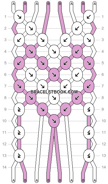 Heart Friendship Bracelet Tutorial Video, Heart Bracket Pattern, Half Heart Bracelet Pattern, Heart Friendship Bracelet Pattern, Heart Pattern Bracelet, Heart Bracelet Pattern, Yarn Friendship Bracelets, Heart Friendship Bracelet, Bracelet Template