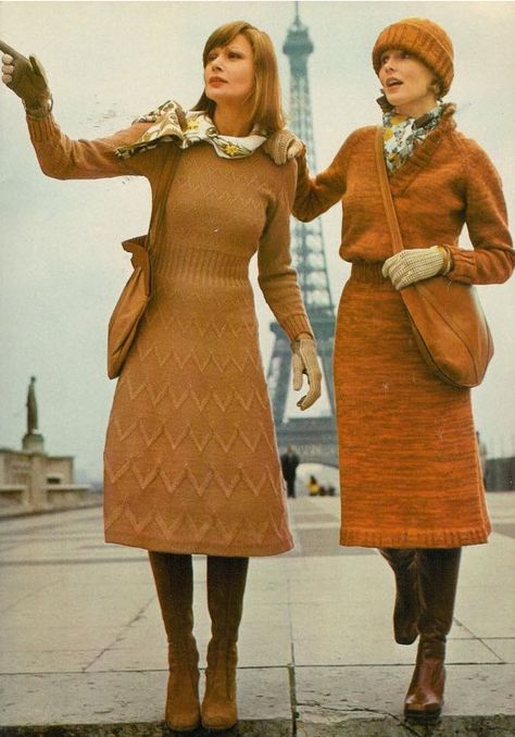 The Darker Horse: #TBT Knit Dressing Fashion 1970s, 60s 70s Fashion, Fashion 70s, 70s Inspired Fashion, Vintage Knitwear, Seventies Fashion, 70’s Fashion, 1970s Fashion, Vestidos Vintage