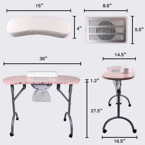 Nail Desk, Nails Inspiration Summer, Acrylic Nail Kit, Manicure Table, Corner Design, Manicure At Home, Corner Designs, Bench Table, Round Corner