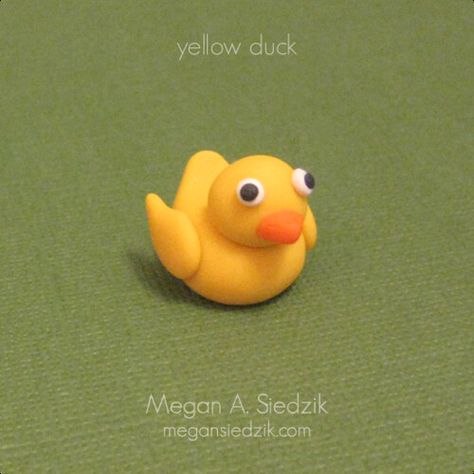 Polymer Clay Duck, Clay Duck, Clay Art For Kids, Oven Bake Clay, Slime Shops, Yellow Duck, Clay Art Projects, Clay Figures, Clay Ceramics