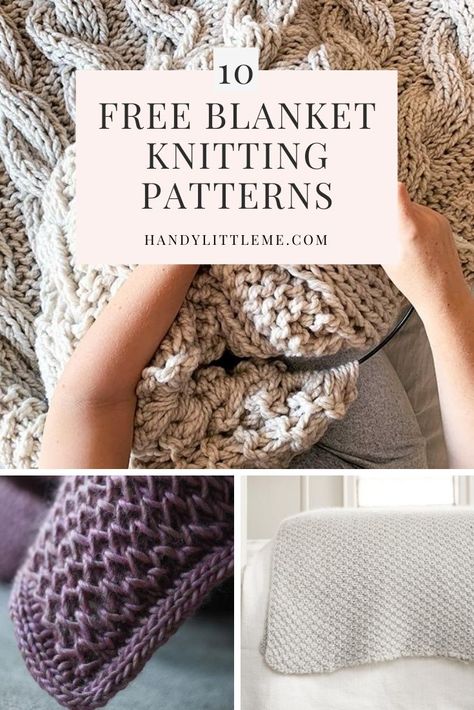 Free knitted blanket patterns from easy knits to more advanced patterns. #blanket #knittingpatterns #knitblanket #blanketpatterns Knit Afghan Patterns Free, Knitted Throw Patterns, Knit Throw Blanket Pattern, Chunky Knit Blanket Pattern, Easy Blanket Knitting Patterns, Easy Knit Blanket, Winter Knitting Patterns, Knit Afghan Patterns, Fall Knitting Patterns