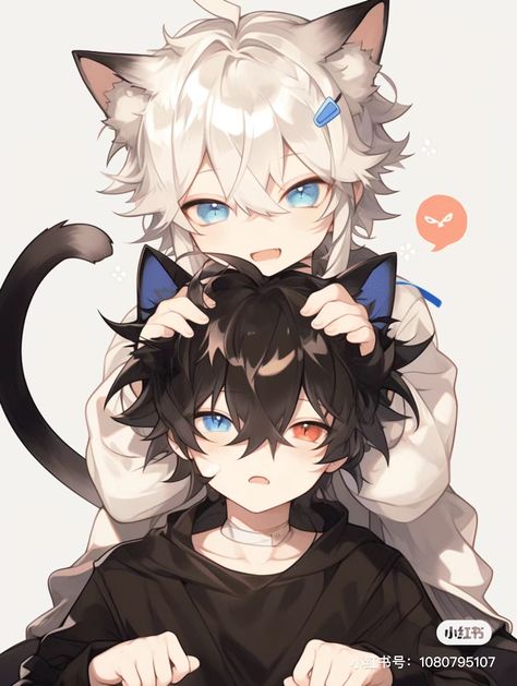 Catboy Fanart, Cat Boy Oc, Hybrid Drawing, Boy With Cat, Anime Cat Boy, Neko Boy, Cat Boy, Images Kawaii, Boy Illustration