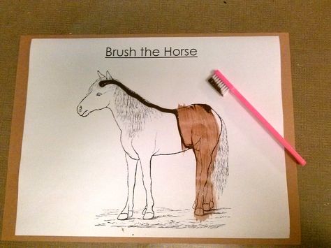 Preschool Farm Animals Theme: Brush the Horse art activity | AdorePics Horse Theme Preschool, Preschool Horse Art, Horses Preschool Activities, Horse Activity For Preschool, Horse Crafts Preschool, Preschool Horse Activities, Horse Activities For Toddlers, Farm Art For Preschool, Western Theme Preschool