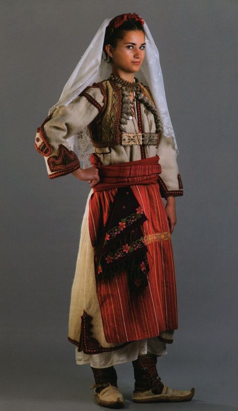 Albanian traditional clothing from the Shestan region of Montenegro Traditional Clothing Albania, South Albanian Traditional Clothing, Albania Clothing, Albanian Traditional Clothing, Albanian Costume, Traditional Clothing Around The World, Croatian Clothing, Albanian Traditional, Albanian Clothing