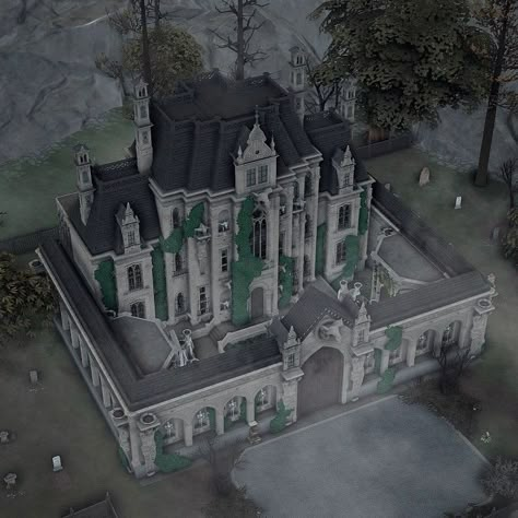 The vampire princ Vlad had the ugliest house in the Sims 4 so I built him a new one! Now Vlad can enjoy his  vampiric life for the whole eternity in the grandest manor of the Forgotten Hollow! Hope you like it and happy simming! The Sims 4 Manor House, Sims 4 Manor Plan, Vampire Houses Sims 4, Vampire House Sims 4 Plan, Modern Vampire House Sims 4, Vampire Home Sims 4, Sims 4 Vampire Castle, Sims 4 Houses Builds, Sims4 Vampire House