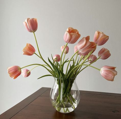 Tulips In Bud Vases, Tulip Bouquet Aesthetic, Tulips In A Vase, Tulip In Vase, Tulips Vase, Tulip Arrangement, Tulip Vase, Vase With Tulips, Tulip Vase Aesthetic